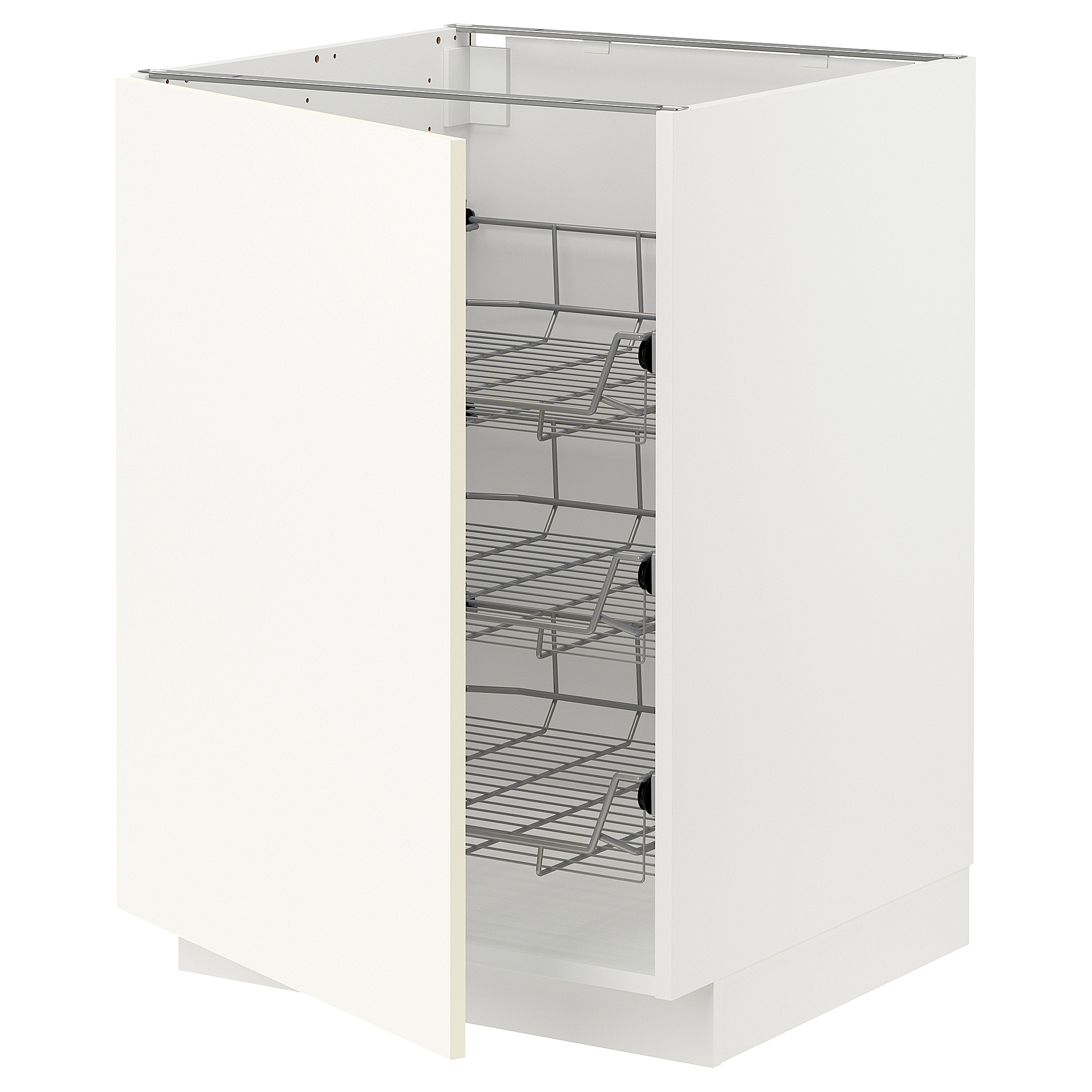 METOD base cabinet with wire baskets