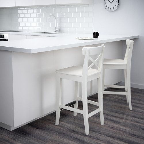 INGOLF - bar stool with backrest, white | IKEA Taiwan Online - PE595558_S4