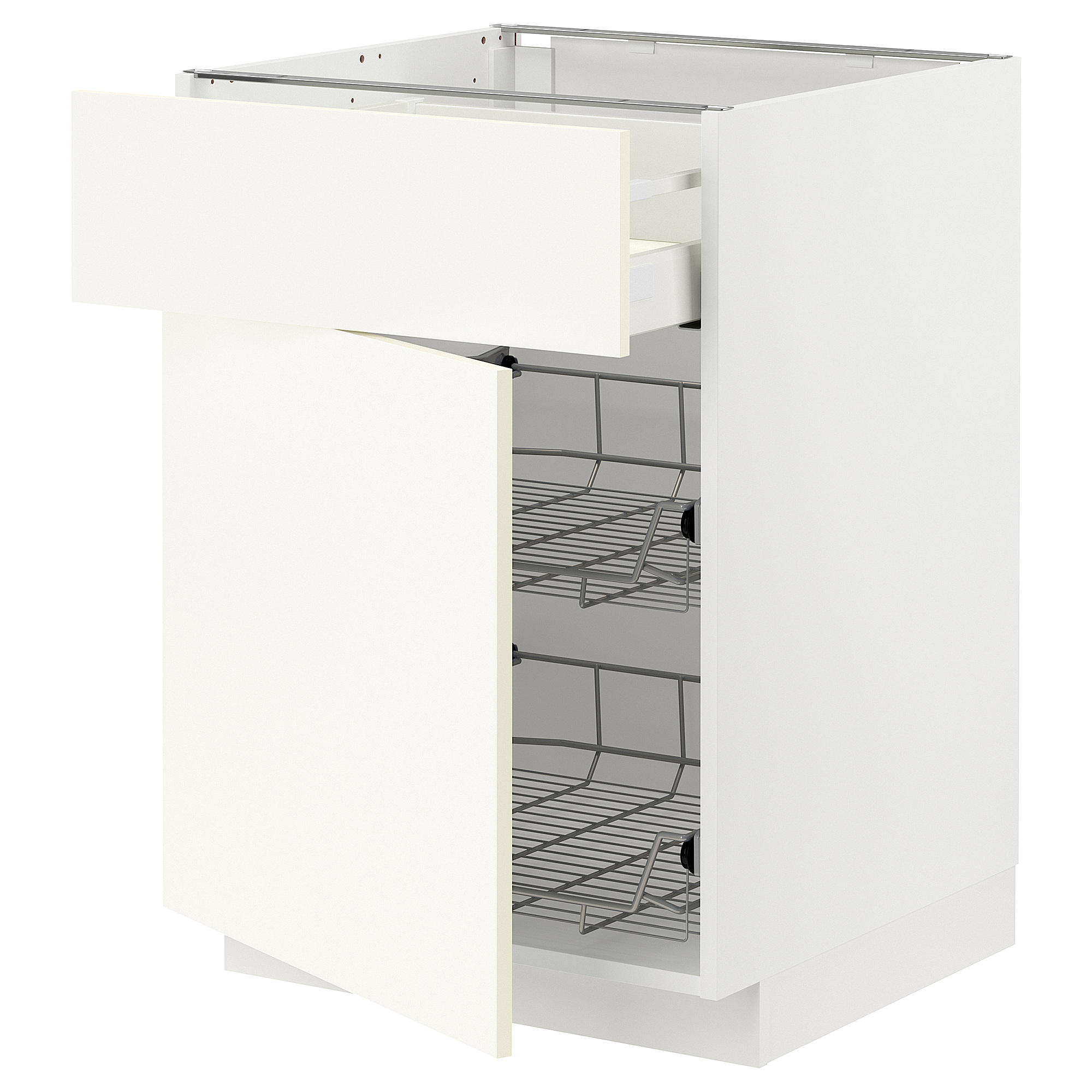 METOD/MAXIMERA base cab w wire basket/drawer/door