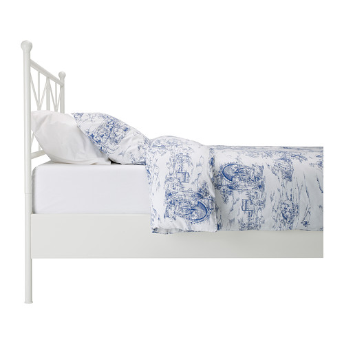 MUSKEN - 雙人床框, 白色, 附LURÖY床底板條 | IKEA 線上購物 - PE329954_S4