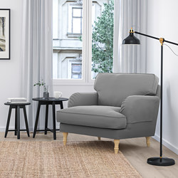 STOCKSUND - armchair, Nolhaga grey-beige/light brown/wood | IKEA Taiwan Online - PE556246_S3