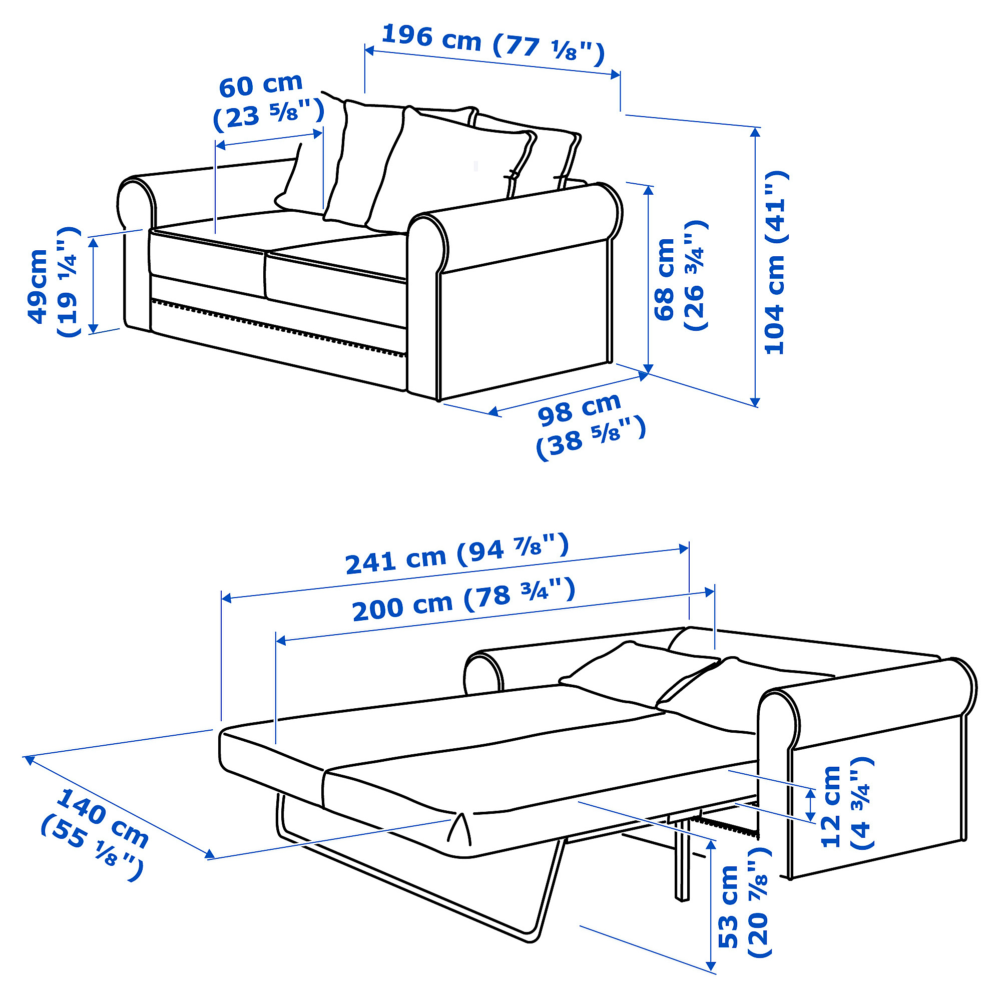 GRÖNLID 2-seat sofa-bed