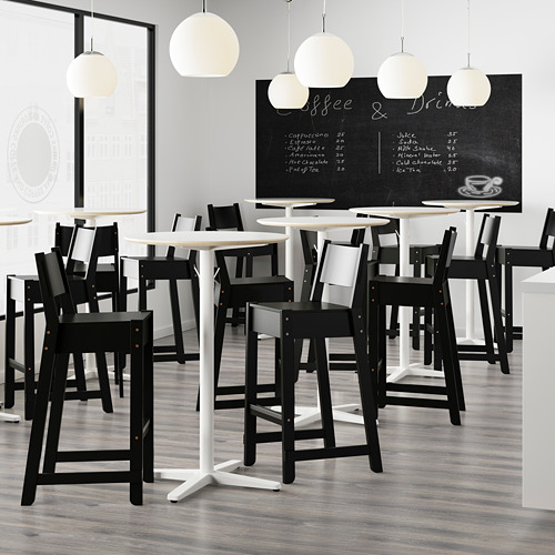 NORRÅKER - bar stool with backrest, black | IKEA Taiwan Online - PE620064_S4