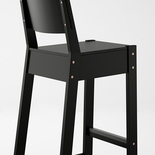 NORRÅKER - bar stool with backrest, black | IKEA Taiwan Online - PE620075_S4