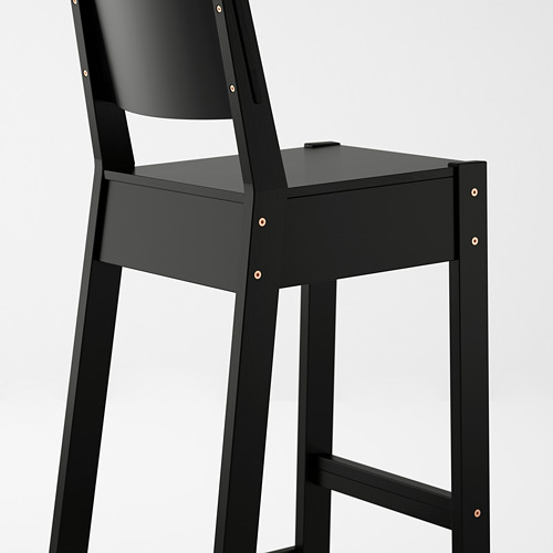NORRÅKER - bar stool with backrest, black | IKEA Taiwan Online - PE641230_S4