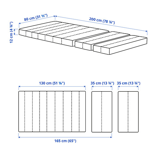 INNERLIG spring mattress for extendable bed