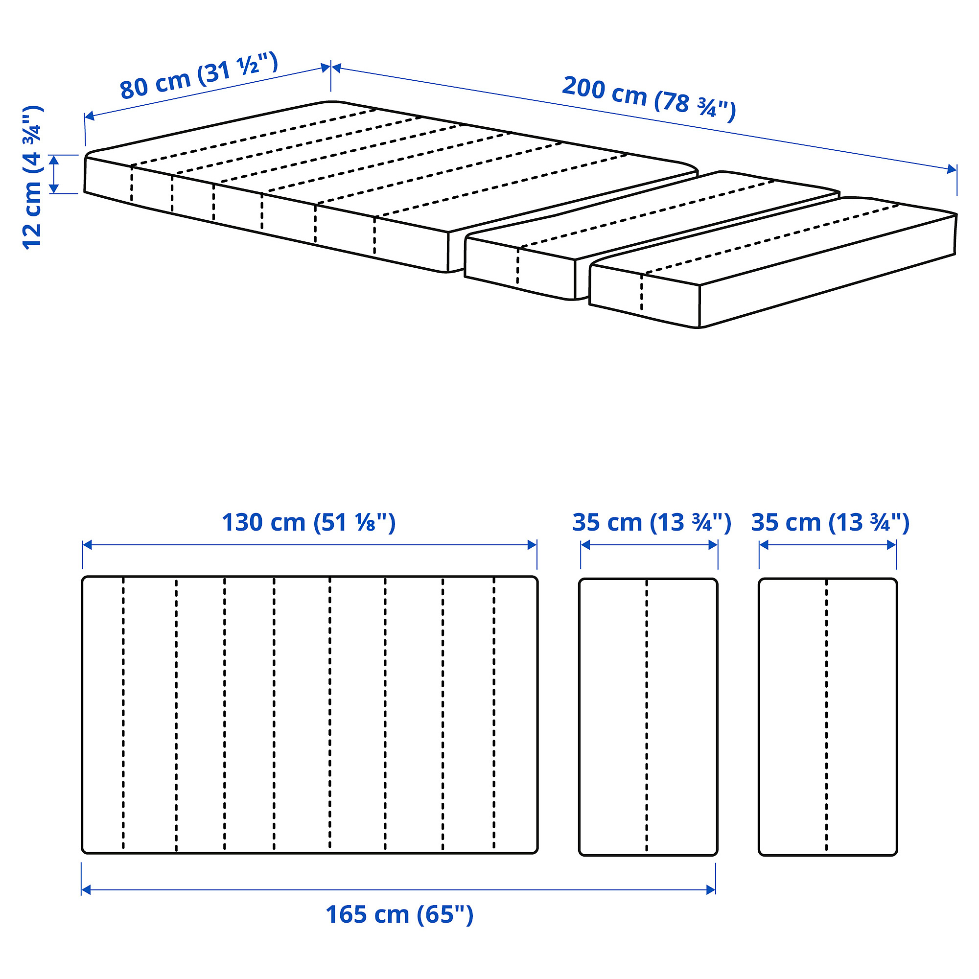 INNERLIG spring mattress for extendable bed