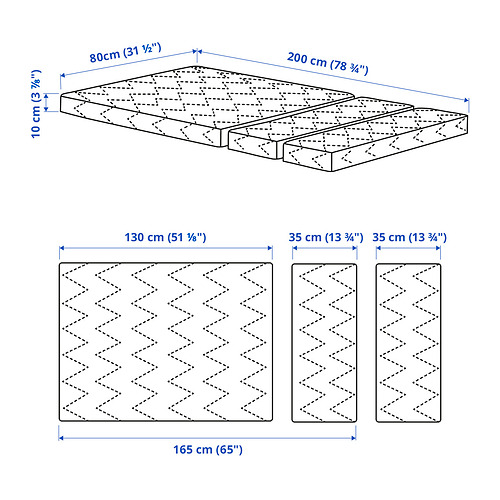 VIMSIG foam mattress for extendable bed