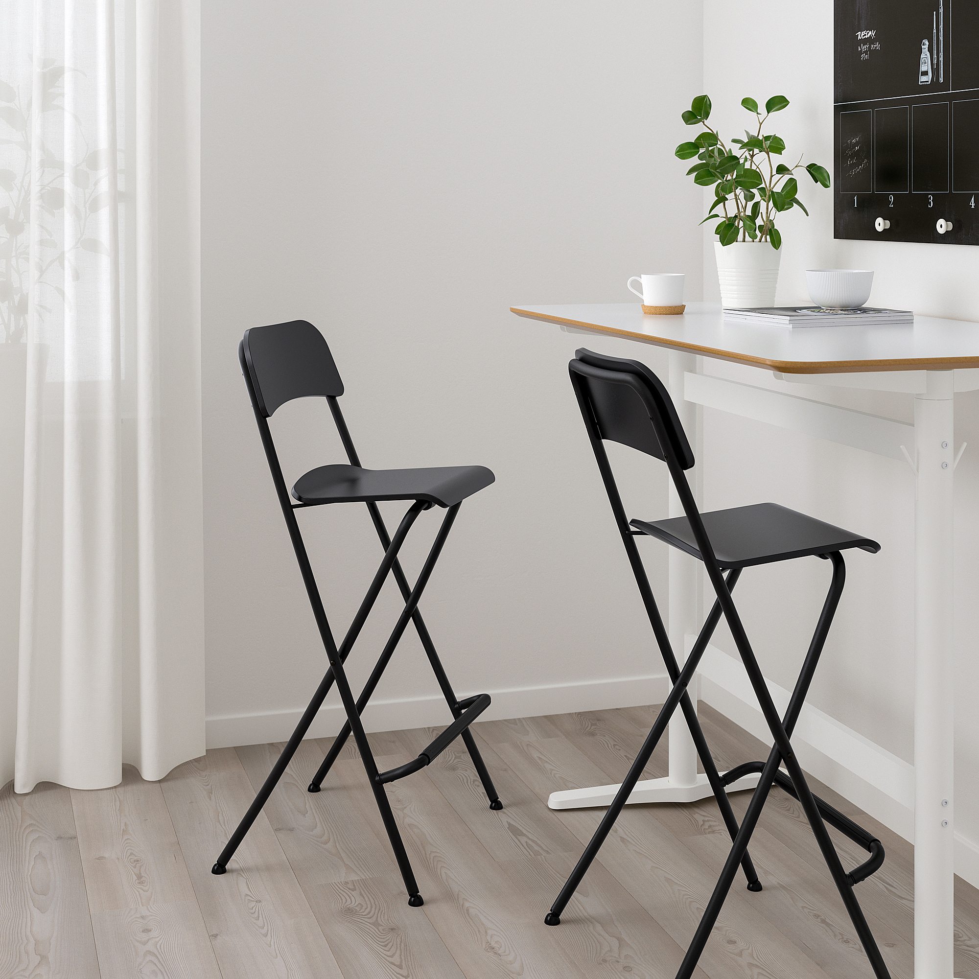 FRANKLIN bar stool with backrest, foldable