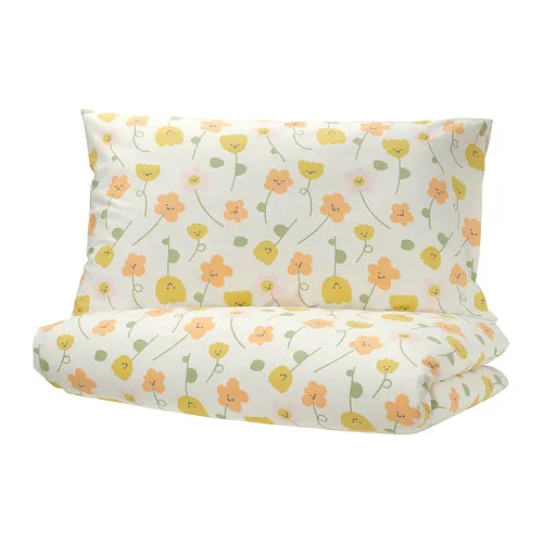 BARNDRÖM - 被套附一個枕頭套，彩色/花卉圖案，150x200/50x80 公分 | IKEA 線上購物 - PE998149_S4