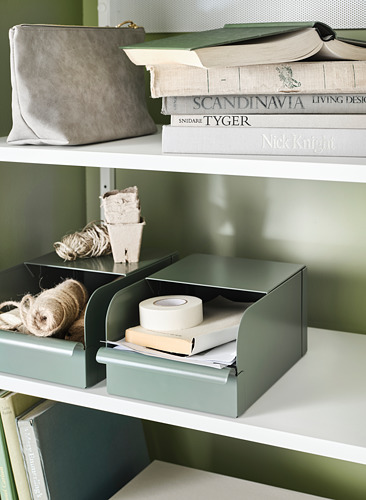 REJSA - 收納盒, 灰綠色/金屬 | IKEA 線上購物 - PH171137_S4