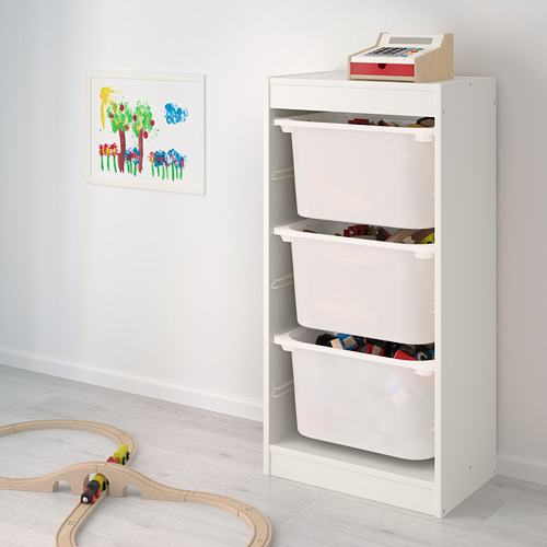 TROFAST - storage combination with boxes, white/green white | IKEA Taiwan Online - PE649686_S4