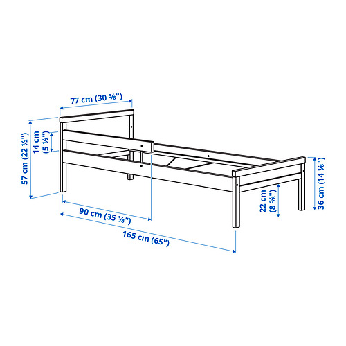 SNIGLAR bed frame and guard rail