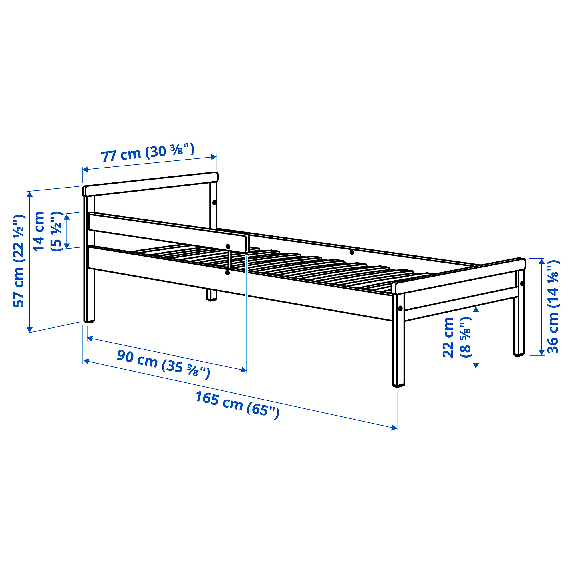 SNIGLAR bed frame with slatted bed base