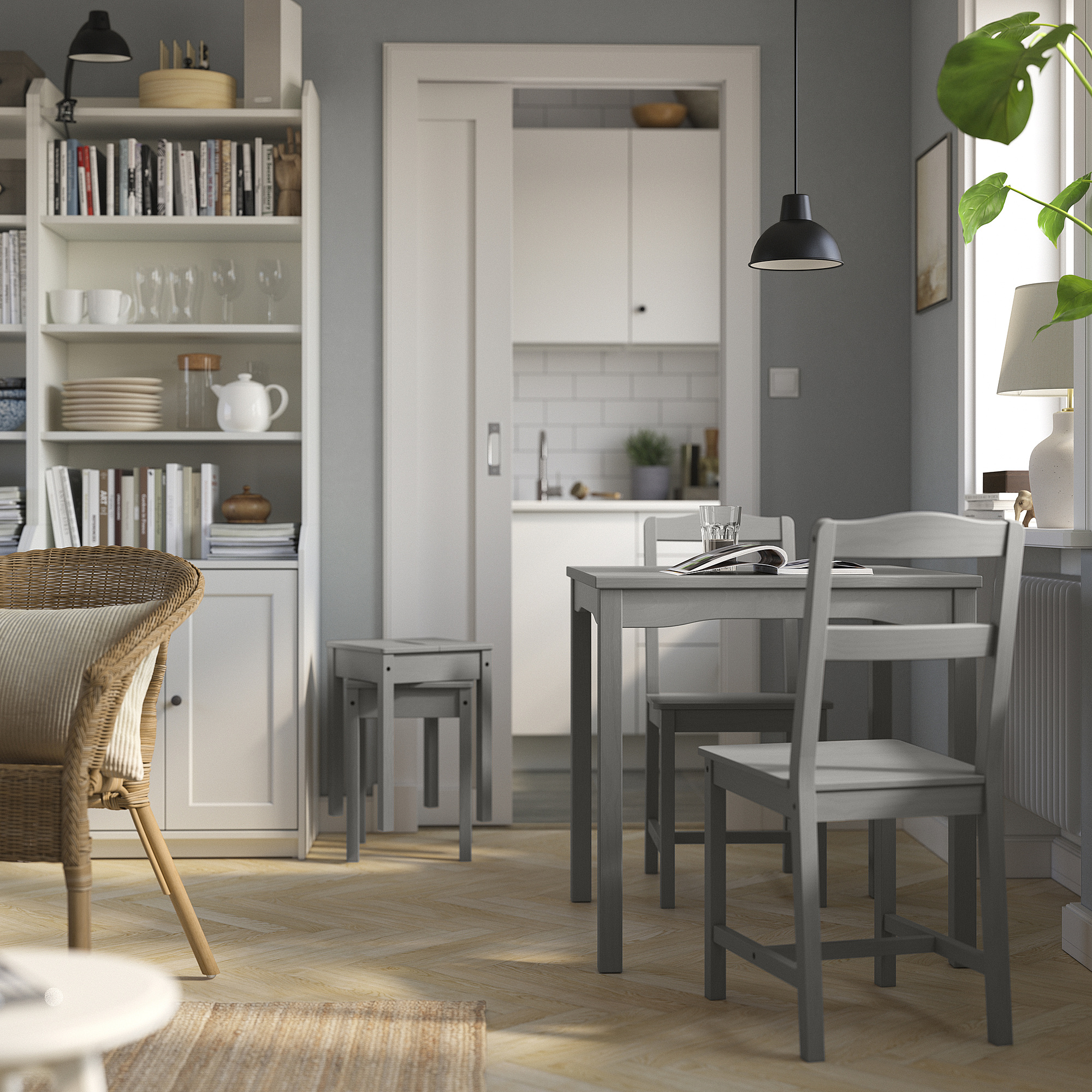 HAUGA/HAUGA table and 2 chairs