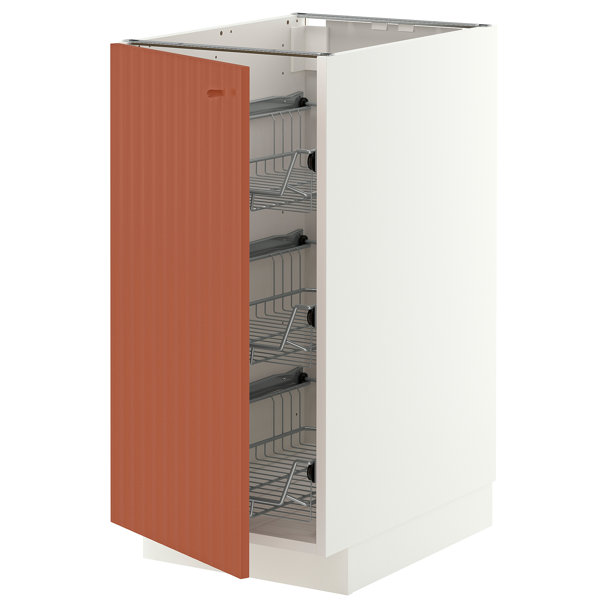 METOD base cabinet with wire baskets