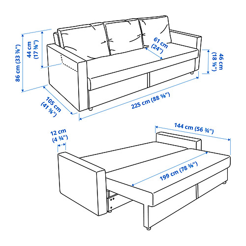 FRIHETEN 三人座沙發床
