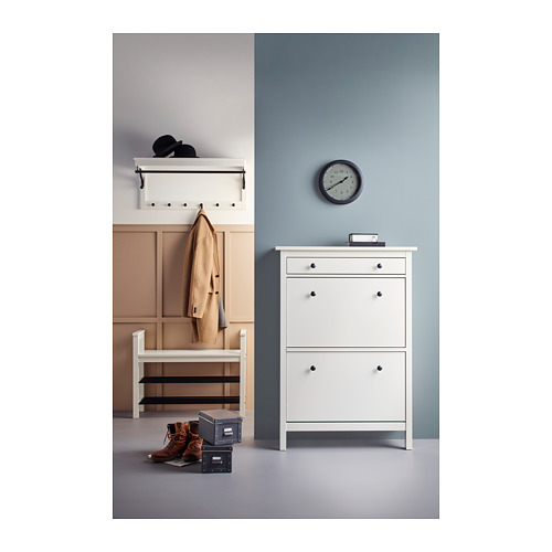 HEMNES - shoe cabinet with 2 compartments, white | IKEA Taiwan Online - PH151507_S4