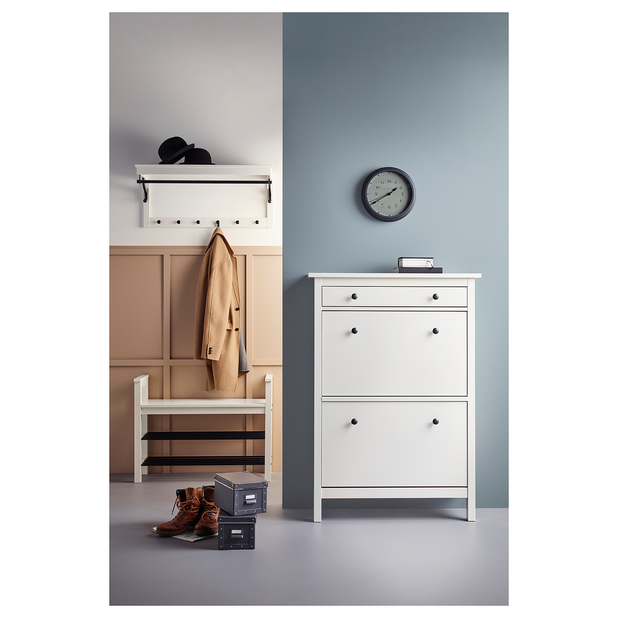 HEMNES bench with shoe storage