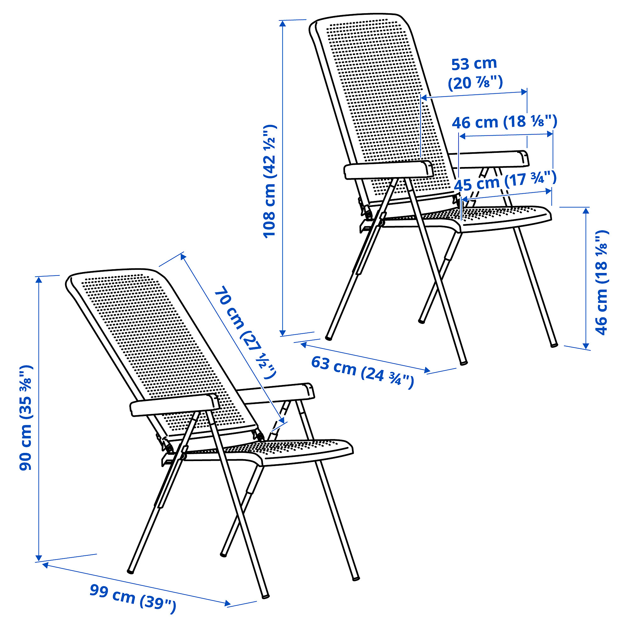 TORPARÖ reclining chair, outdoor