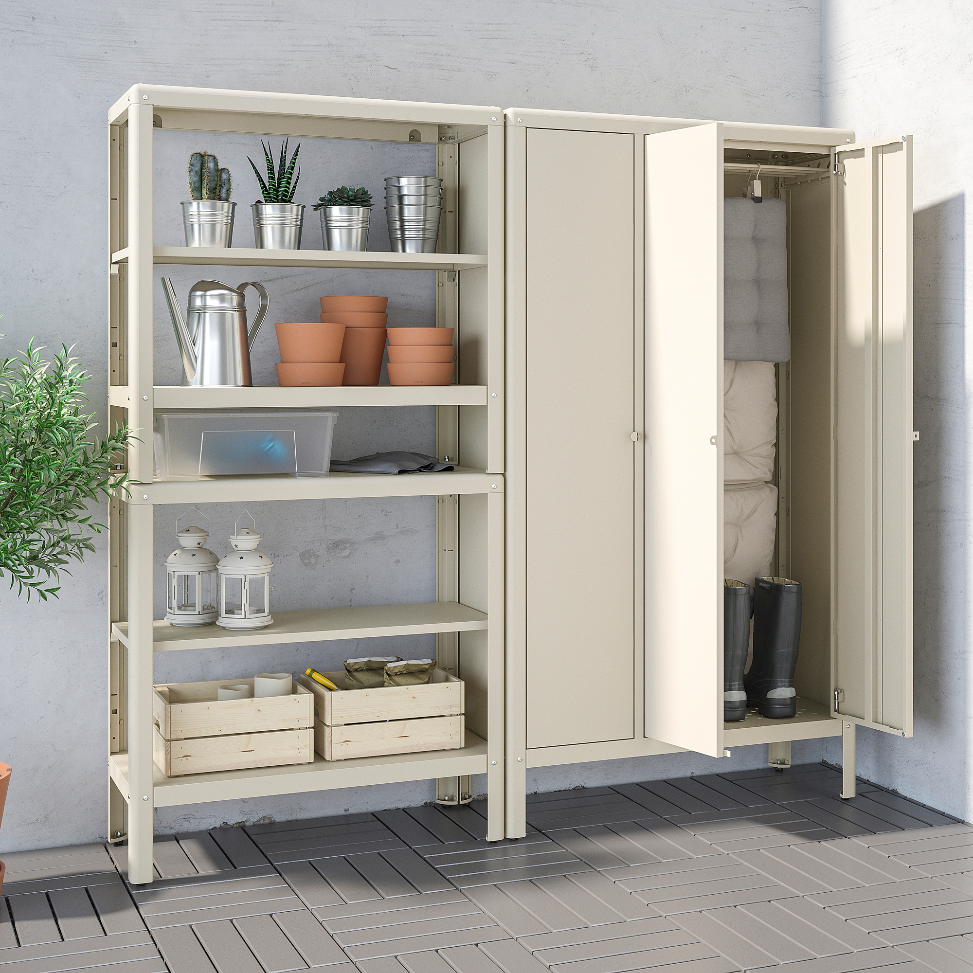 KOLBJÖRN shelving unit with cabinet