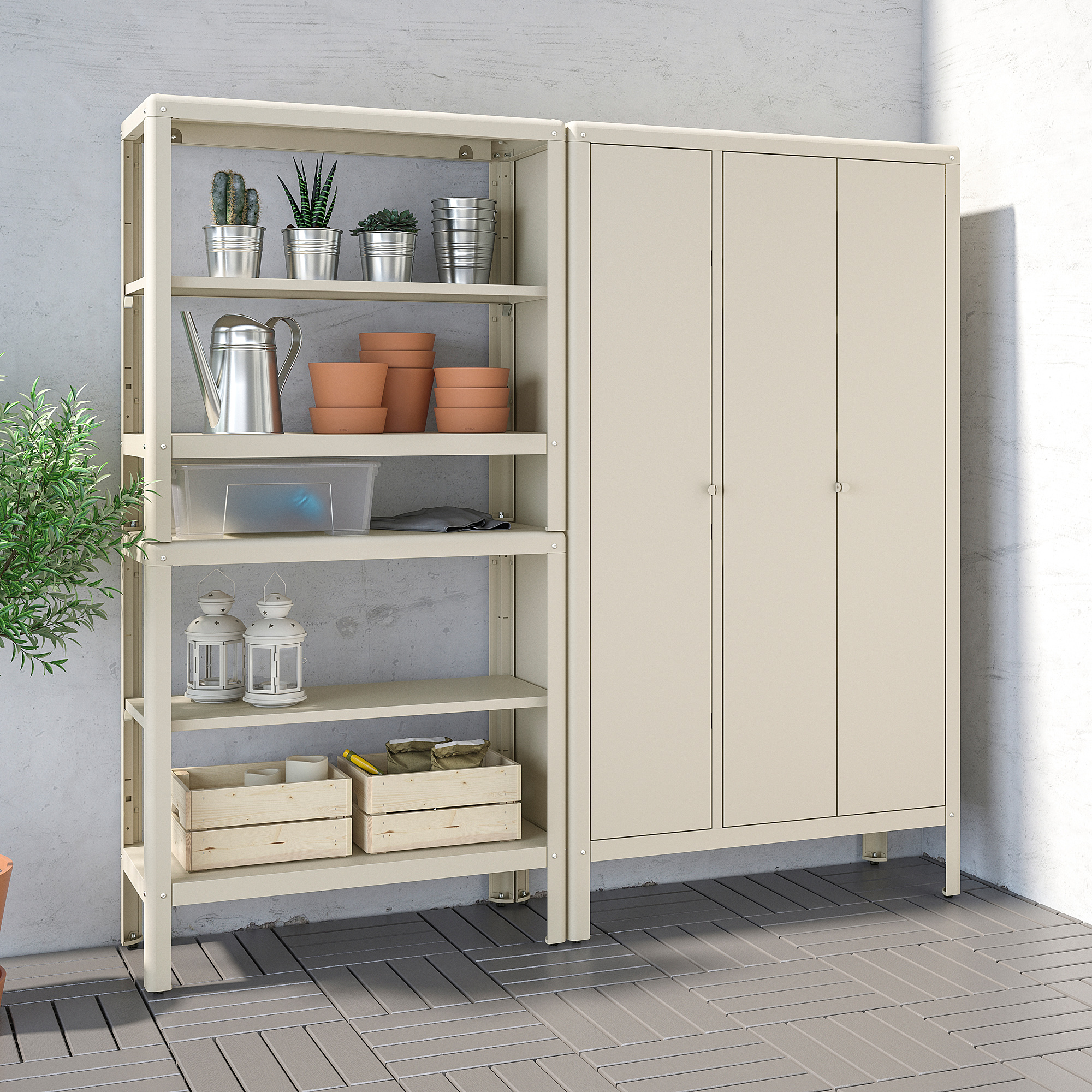 KOLBJÖRN shelving unit with cabinet