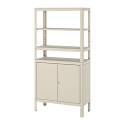 KOLBJÖRN - shelving unit with cabinet, beige, 80x37x161 cm | IKEA
