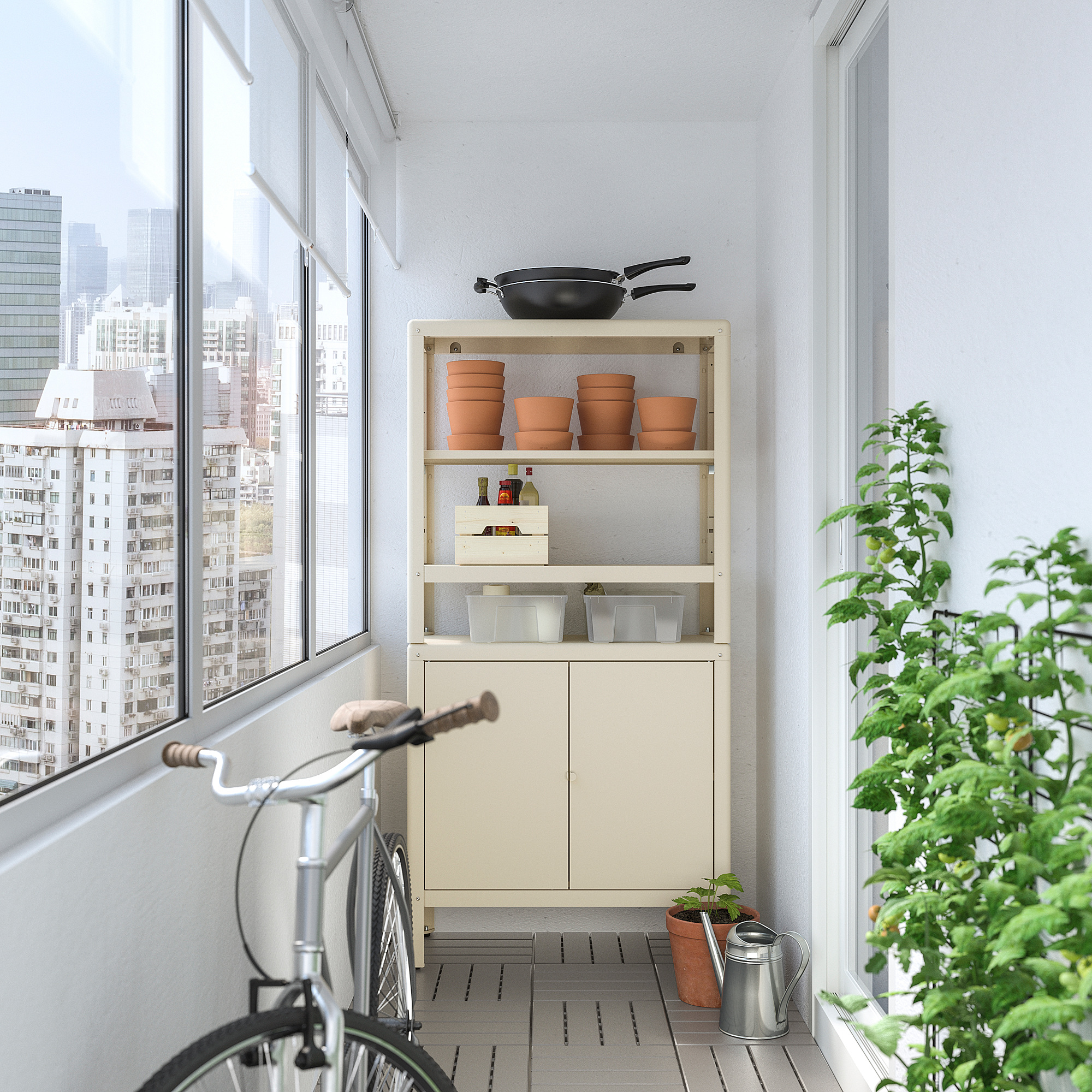 KOLBJÖRN shelving unit with cabinet