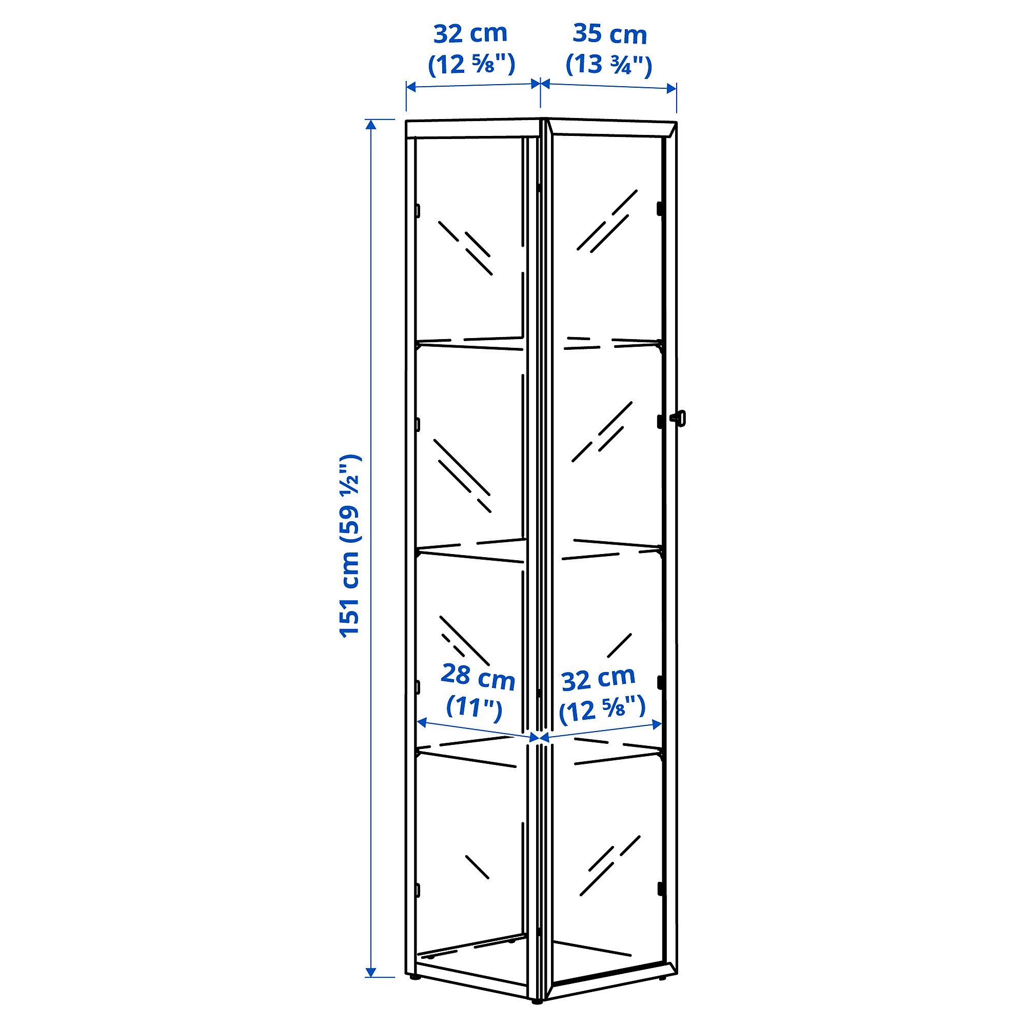 BLÅLIDEN glass-door cabinet