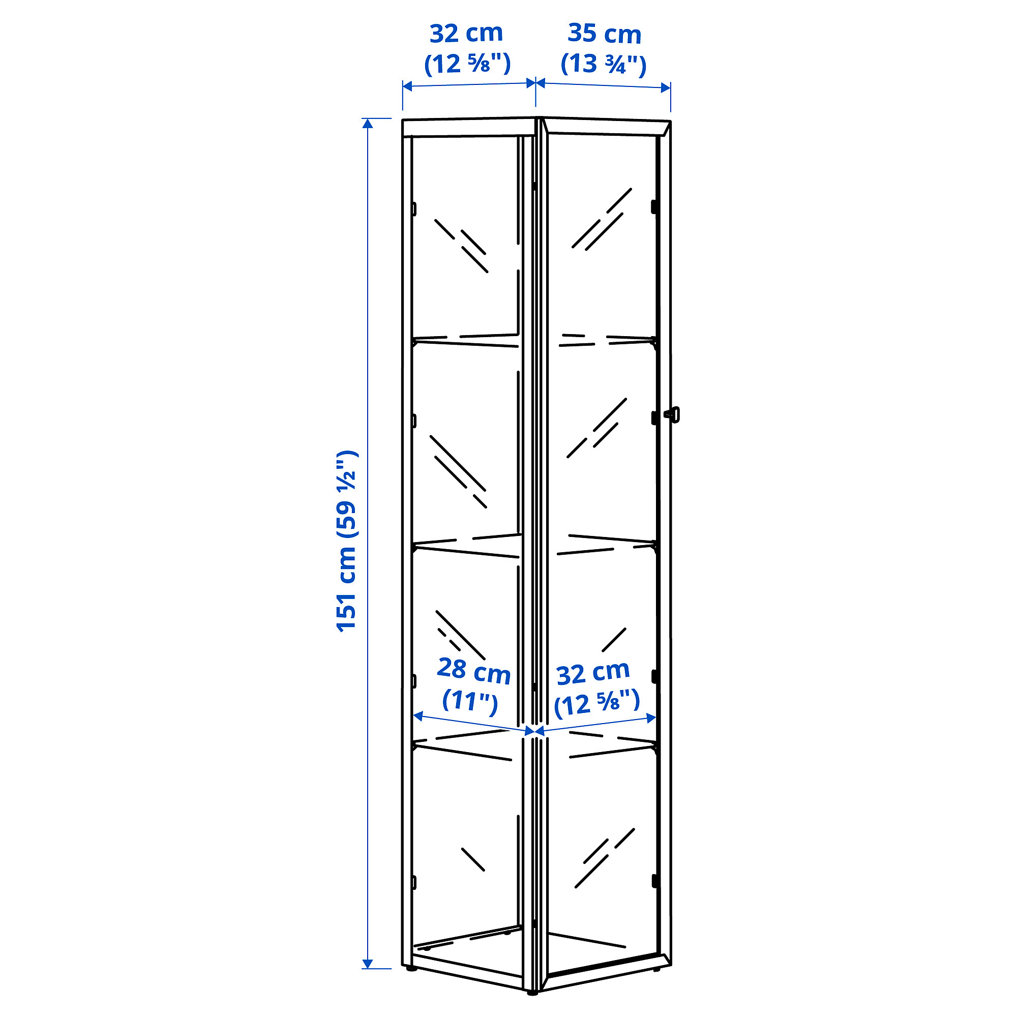 BLÅLIDEN 玻璃門櫃