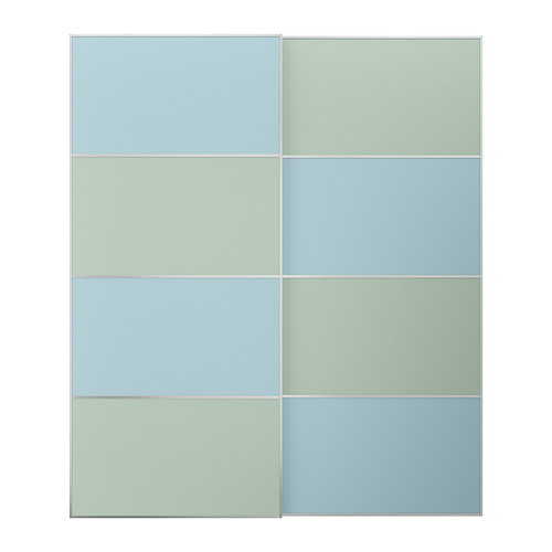 MEHAMN - 滑門組, 鋁質 雙面設計/淺藍色 淺綠色, 200x236 公分 | IKEA 線上購物 - PE930611_S4