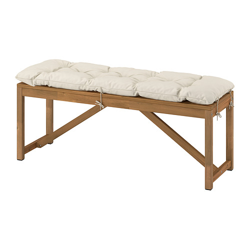 NÄMMARÖ - 長凳附椅墊，淺棕色/淺灰米色，120 公分 | IKEA 線上購物 - PE998636_S4