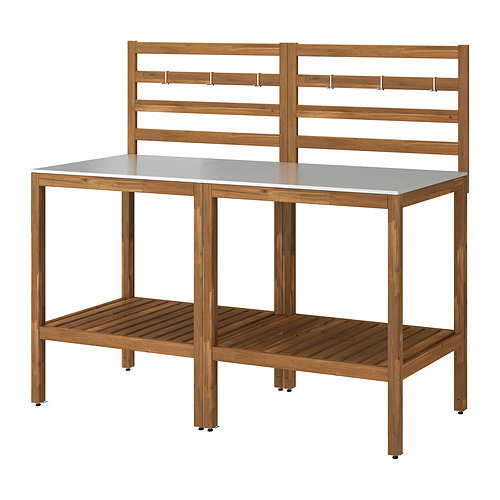 NÄMMARÖ - 戶外廚房, 淺棕色/不鏽鋼, 160x62 公分 | IKEA 線上購物 - PE998641_S4