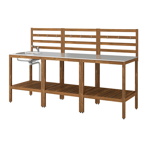 NÄMMARÖ - 戶外廚用水槽, 淺棕色/不鏽鋼, 240x62 公分 | IKEA 線上購物 - PE998642_S4