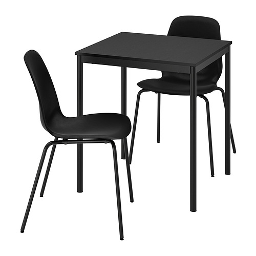 SANDSBERG/LIDÅS - 一桌二椅, 黑色/黑色/黑色/黑色, 67x75 公分 | IKEA 線上購物 - PE894788_S4