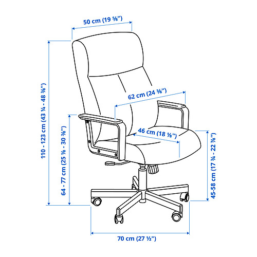 MILLBERGET swivel chair Murum black IKEA Taiwan Online
