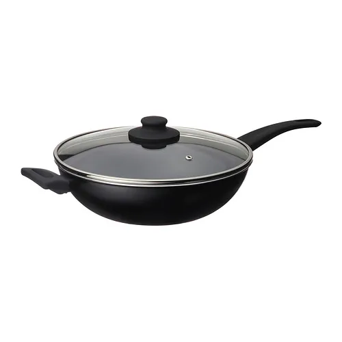HEMLAGAD - wok with lid, non-stick coating black, 28 cm | IKEA Taiwan Online - PE930744_S4