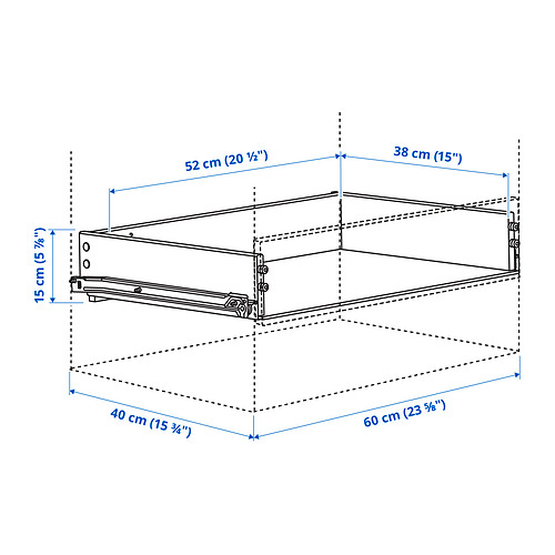 KONSTRUERA drawer without front