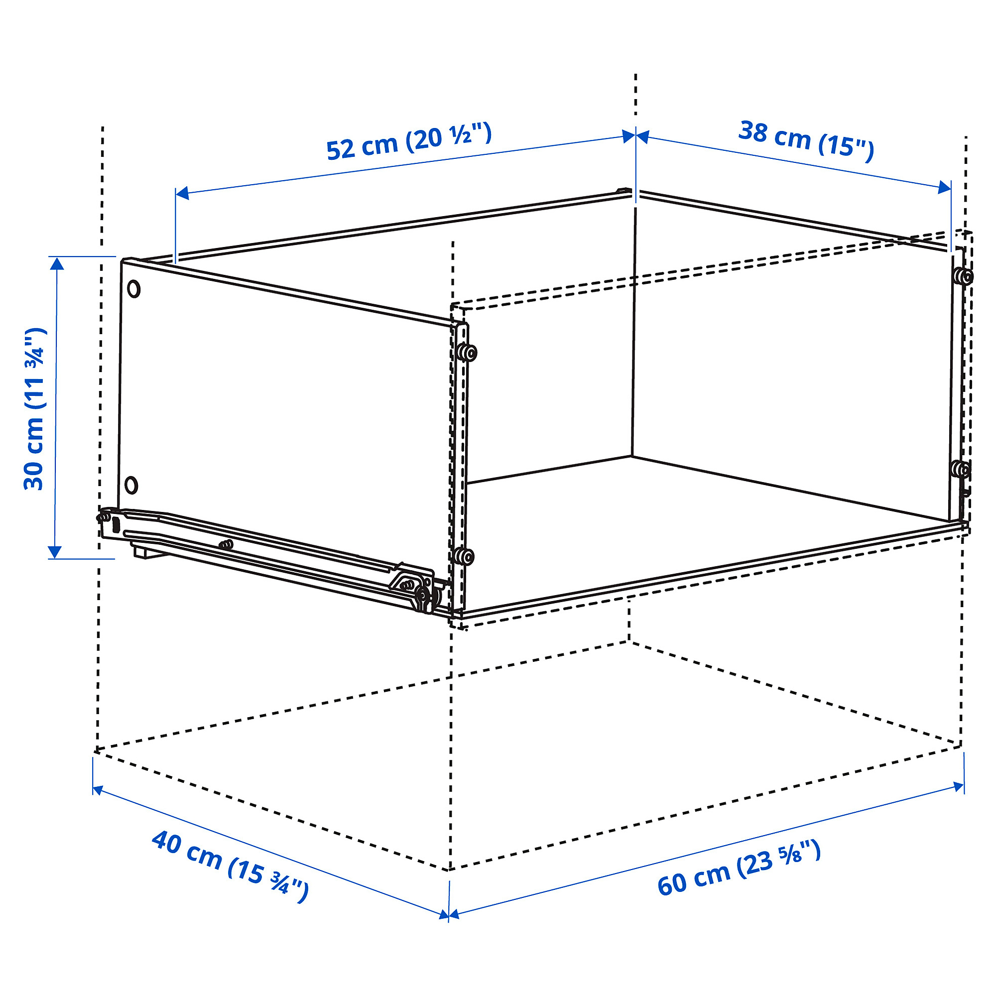 KONSTRUERA drawer without front