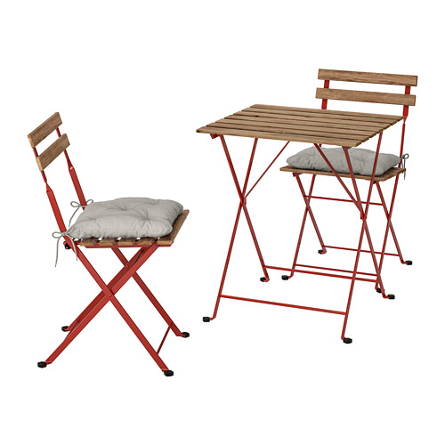 TÄRNÖ - 戶外餐桌椅組, 紅色/淺棕色/Kuddarna 灰色 | IKEA 線上購物 - PE757713_S4