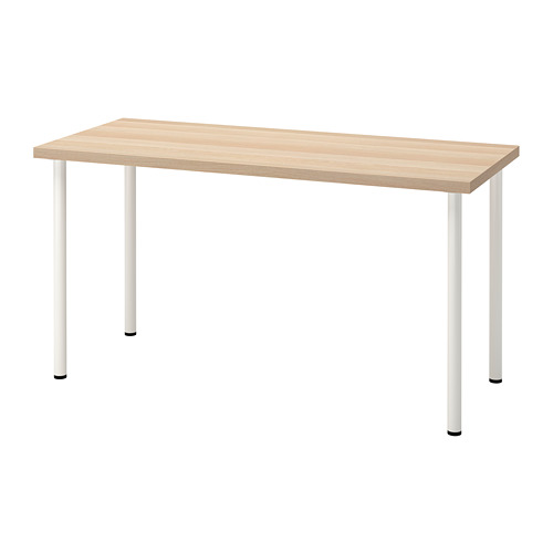 LAGKAPTEN/ADILS - desk, white stained oak effect/white | IKEA Taiwan Online - PE812994_S4