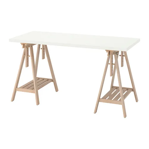 LAGKAPTEN/MITTBACK - 書桌/工作桌, 白色/樺木, 140x60 公分 | IKEA 線上購物 - PE813002_S4