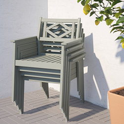 BONDHOLMEN - table+4 chairs w armrests, outdoor, grey stained/Kuddarna beige | IKEA Taiwan Online - PE769869_S3