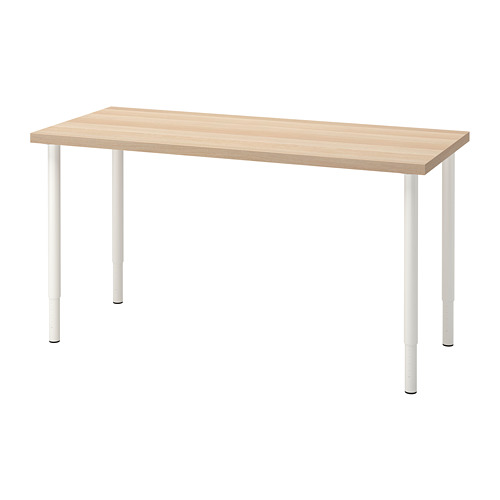 LAGKAPTEN/OLOV - desk, white stained oak effect/white | IKEA Taiwan Online - PE812999_S4