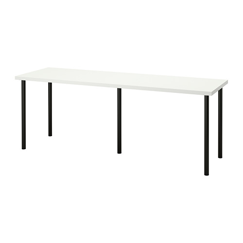 LAGKAPTEN/ADILS - desk, white/black, 200x60 cm | IKEA Taiwan Online - PE813045_S4