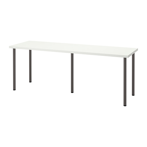 LAGKAPTEN/ADILS - desk, white/dark grey, 200x60 cm | IKEA Taiwan Online - PE813046_S4