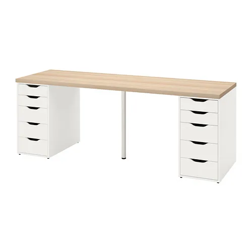 LAGKAPTEN/ALEX - 書桌/工作桌, 染白橡木/白色, 200x60 公分 | IKEA 線上購物 - PE813072_S4