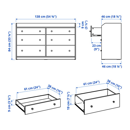 HAUGA 抽屜櫃/6抽