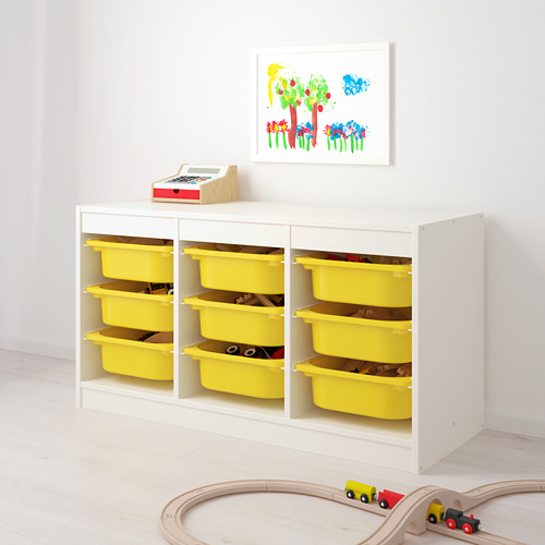 TROFAST - storage combination with boxes, white/yellow | IKEA Taiwan Online - PE649616_S4