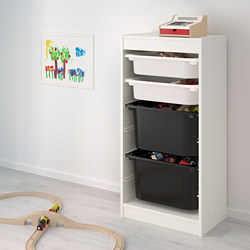 TROFAST - storage combination with boxes, white/white turquoise | IKEA Taiwan Online - PE770609_S3